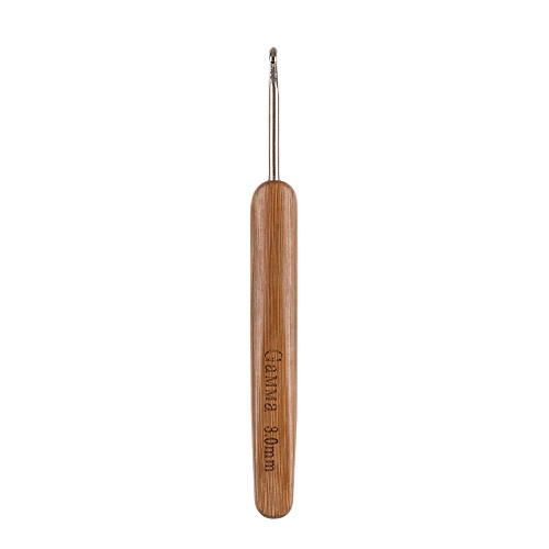 Крючок GAMMA  для вязания с бамбуковой ручкой алюминий d 3,0 мм