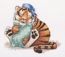 Набор для вышивания крестиком Сонный тигр 17 х 16 см 15 цветов